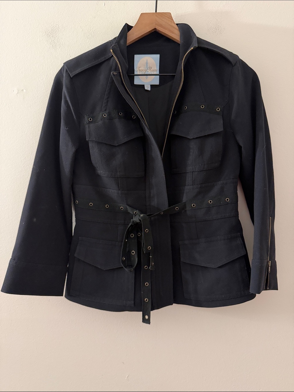 Tracy Reese Utility Jacket Black Size 6 black